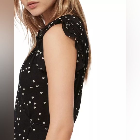 ALLSAINTS Lana Embroidered Hearts Wrap Dress, Size Small - Picture 4 of 12